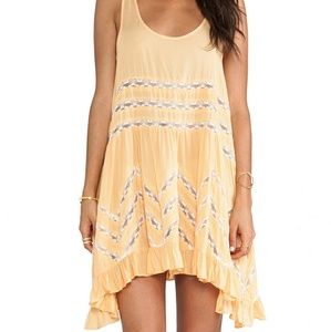 Free people orange trapeze dress